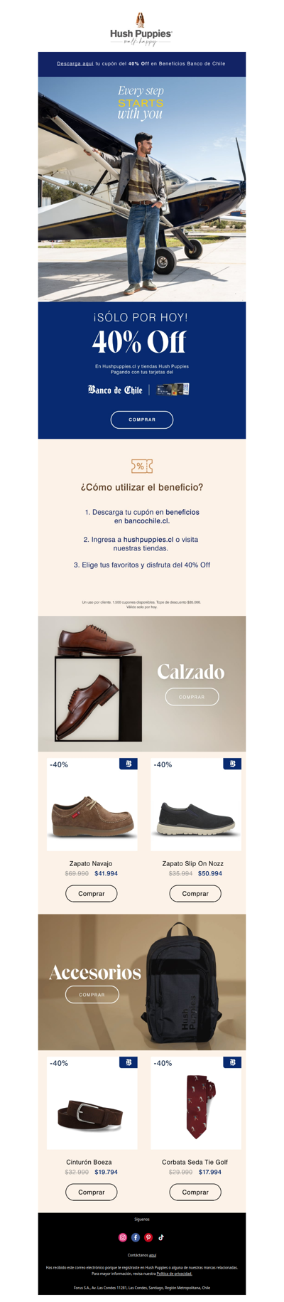 Todo 40% OFF con Banco de Chile