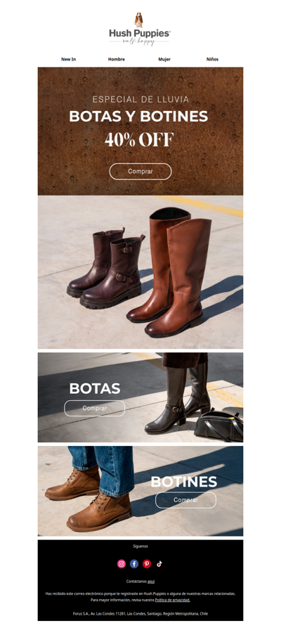 Botas y botines 40% off