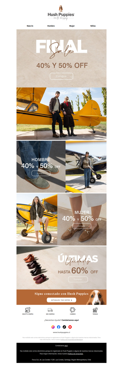 Final Sale 40% y 50% OFF