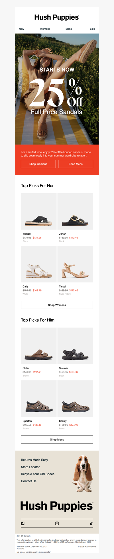 25% Off Full Price Sandals