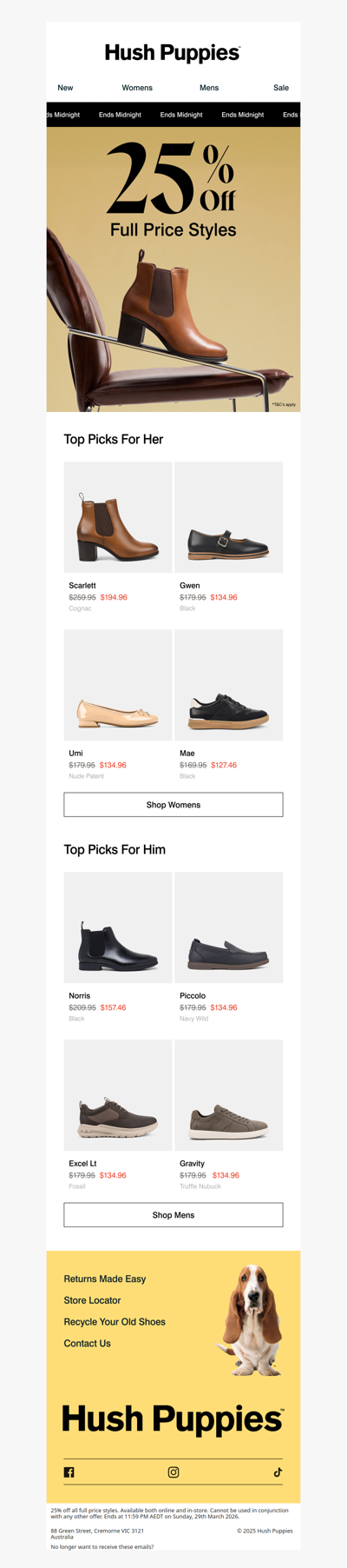 Ends Midnight | 25% Off Full Price