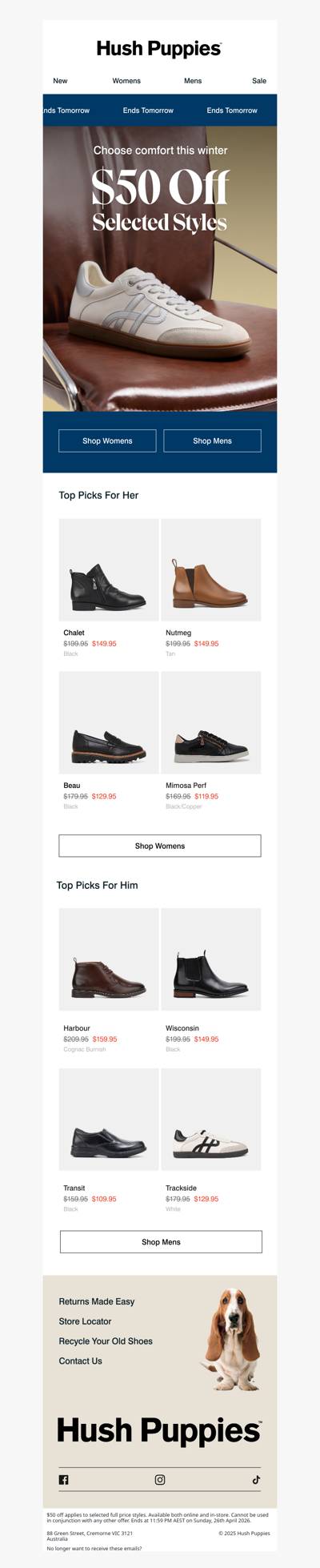 Ends Tomorrow | $50 Off 100+ Styles