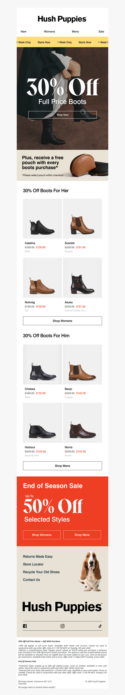 30% Off Full Price Boots | 1 week only