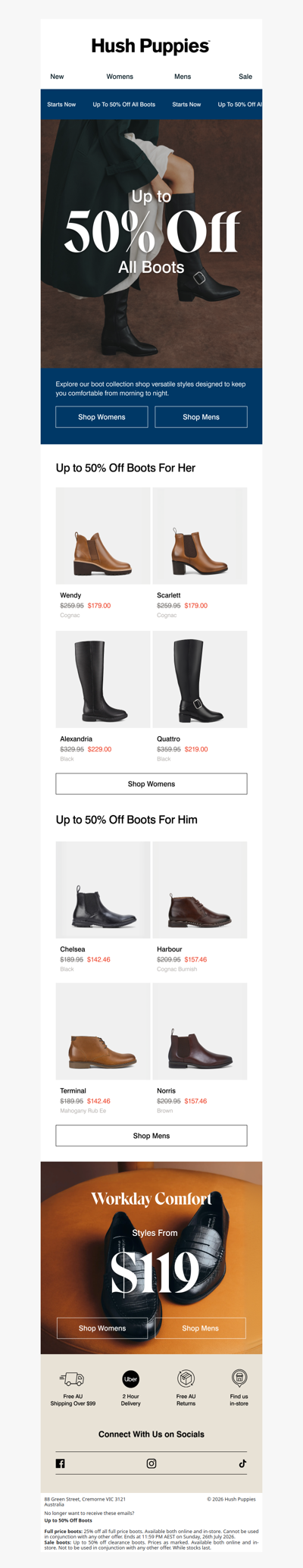 Up to 50% off all Boots!