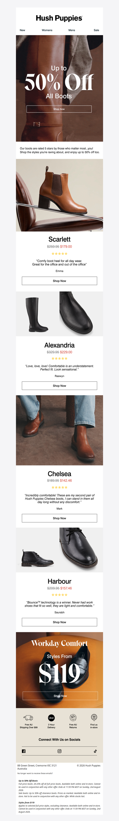 Up to 50% off ALL Boots