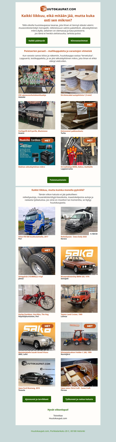 Tarkista pulssi – huutokaupassa liikkuu kaikki