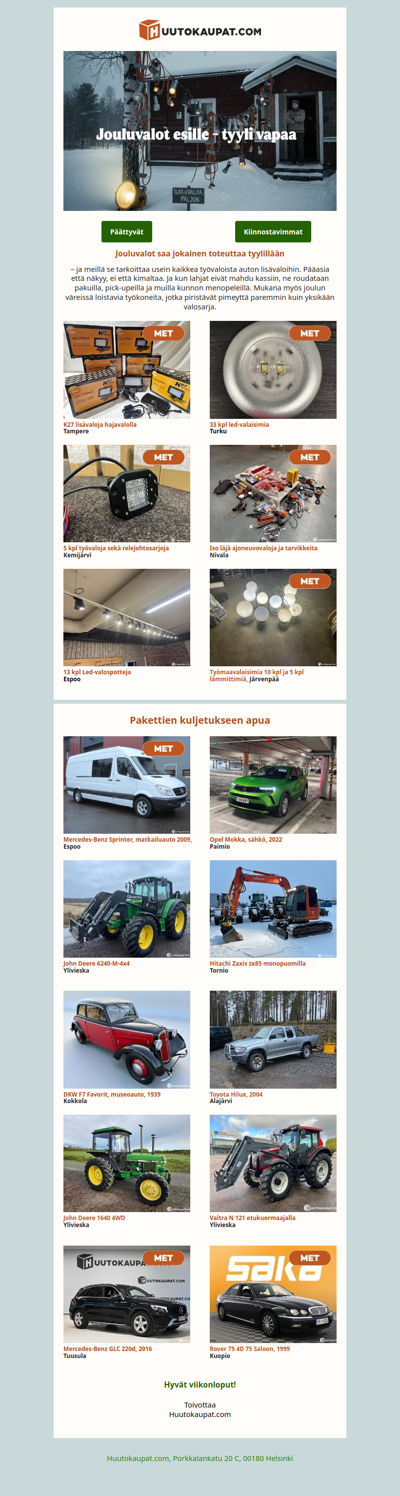 Joulu huutokauppatyyliin