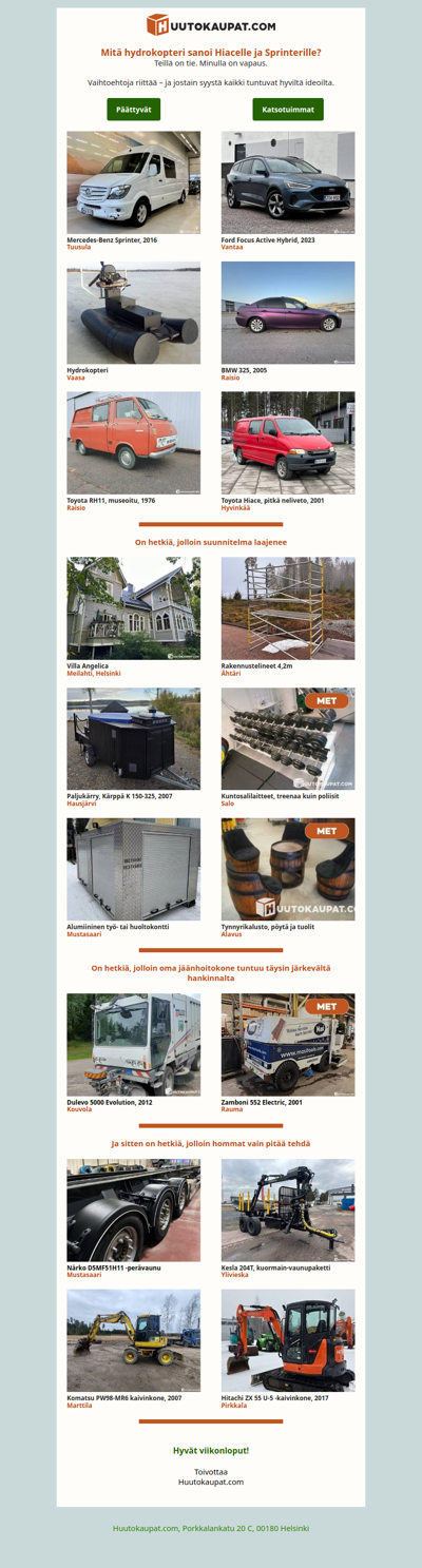 Villa Angelica, hydrokopteri tai oma jäänhoitokone