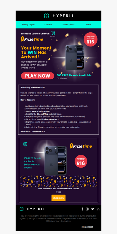 PrizeTime is Here! Play, Win, and Score Big Prizes from R9💰