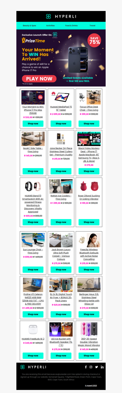 ⏰Win a R25,000 iPhone 17 Pro – 75% Off Tickets, Ends in 8 Days!