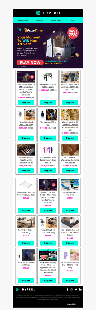 🔥Win Louis Vuitton! 100 FREE Entries + FREE Shipping on All Products