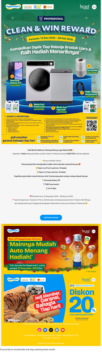 Belanja Produk Unilever Professional, Berbagai Hadiah Spesial Menanti!🥳✨