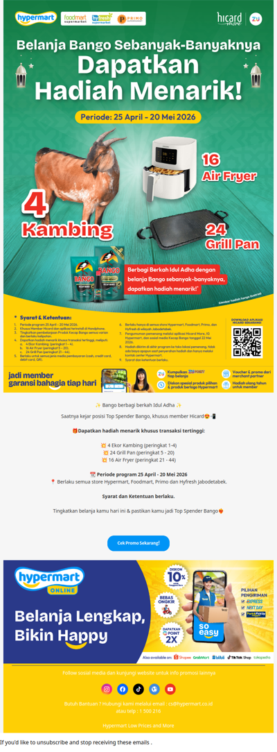 Ayo belanja Bango sebanyak banyaknya & raih hadiah istimewa menjelang Idul Adha! 🫣❤️‍🔥