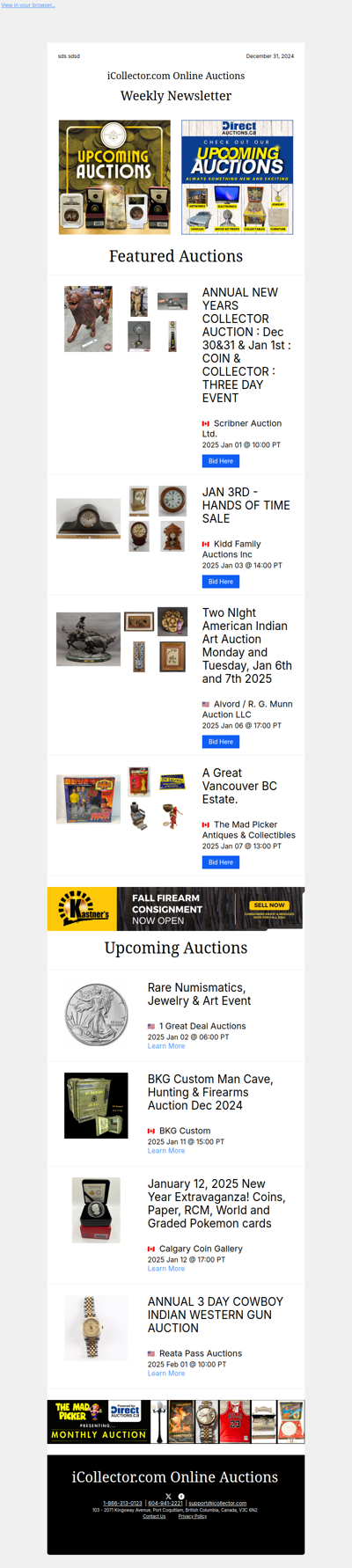 iCollector Auction News