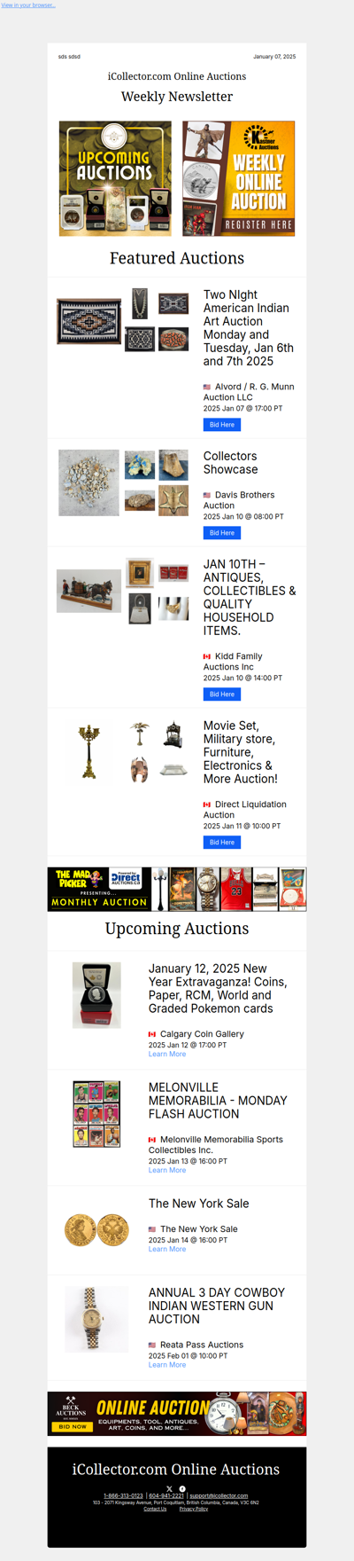 iCollector Auction News