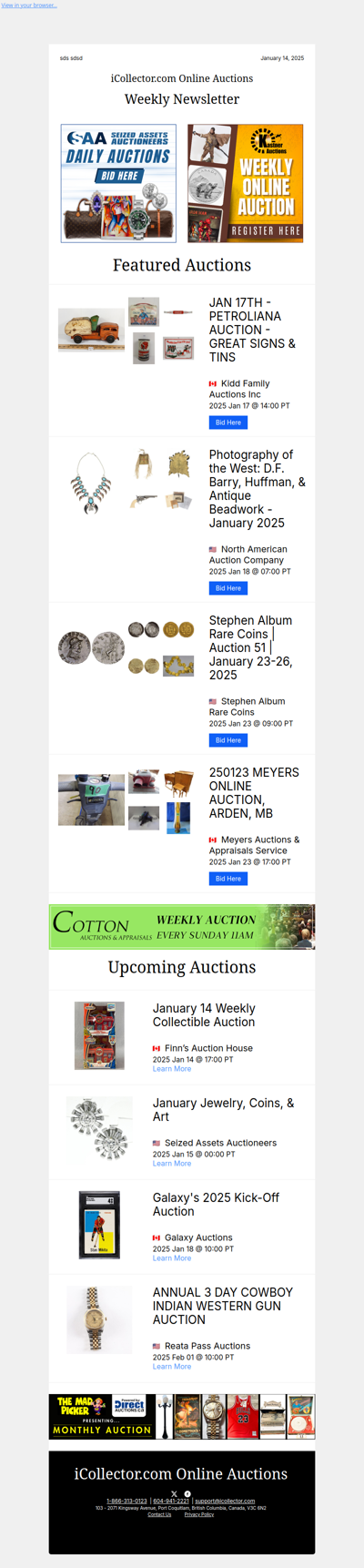 iCollector Auction News