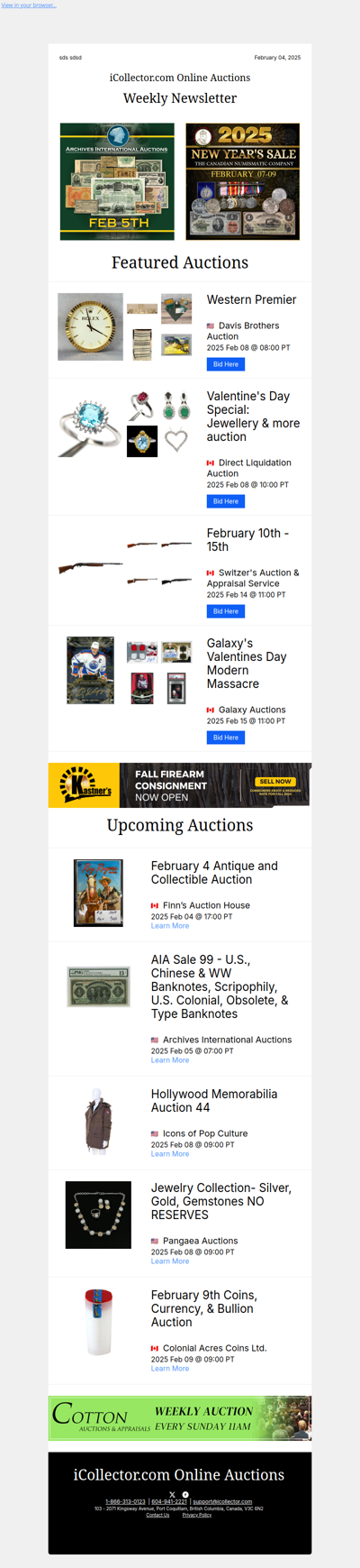 iCollector Auction News