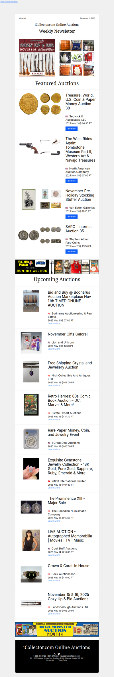 iCollector Auction News