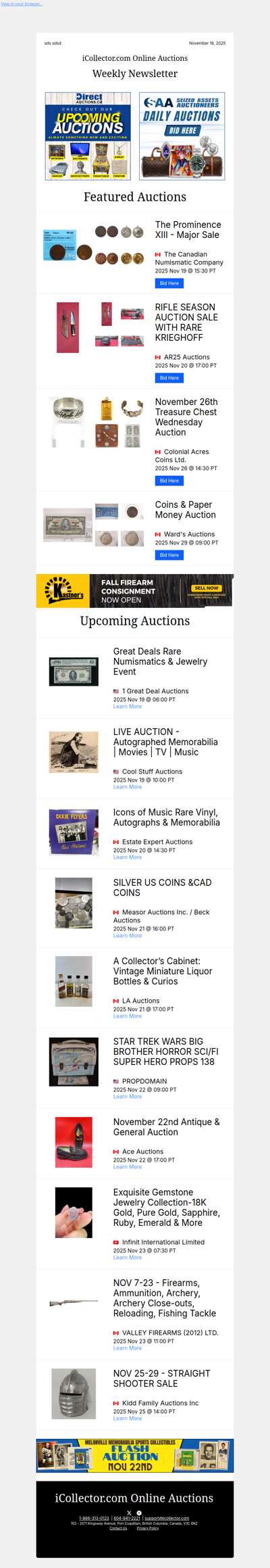 iCollector Auction News