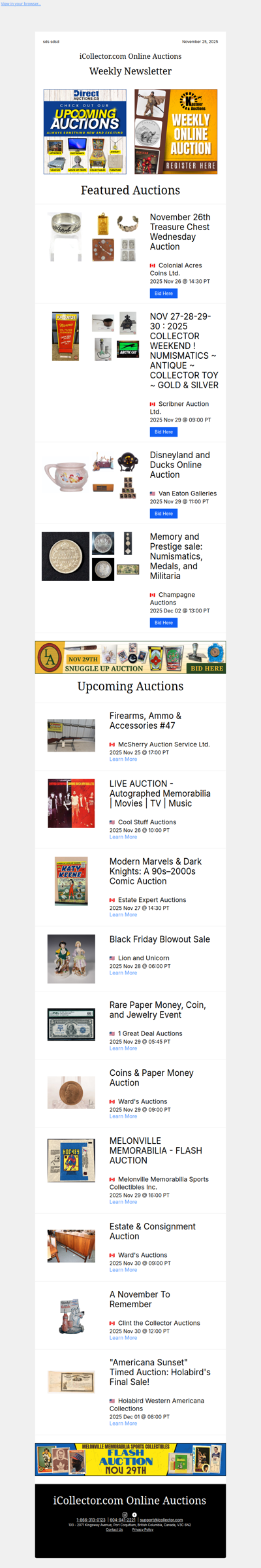 iCollector Auction News