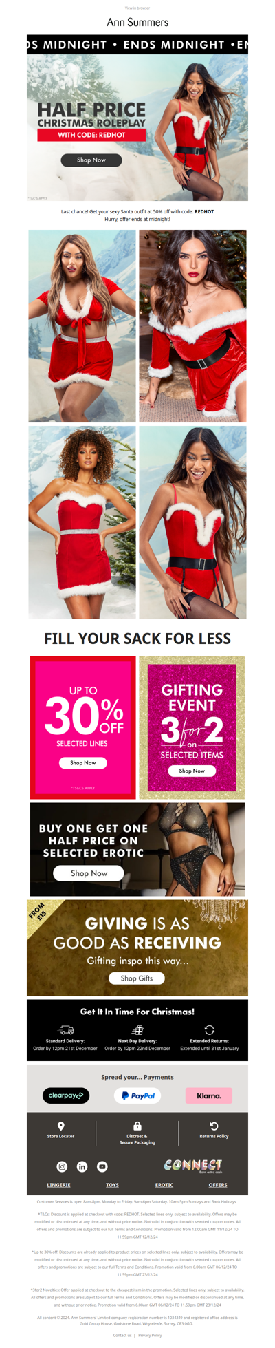 Get your Sexy Santa outfit before it's too late!