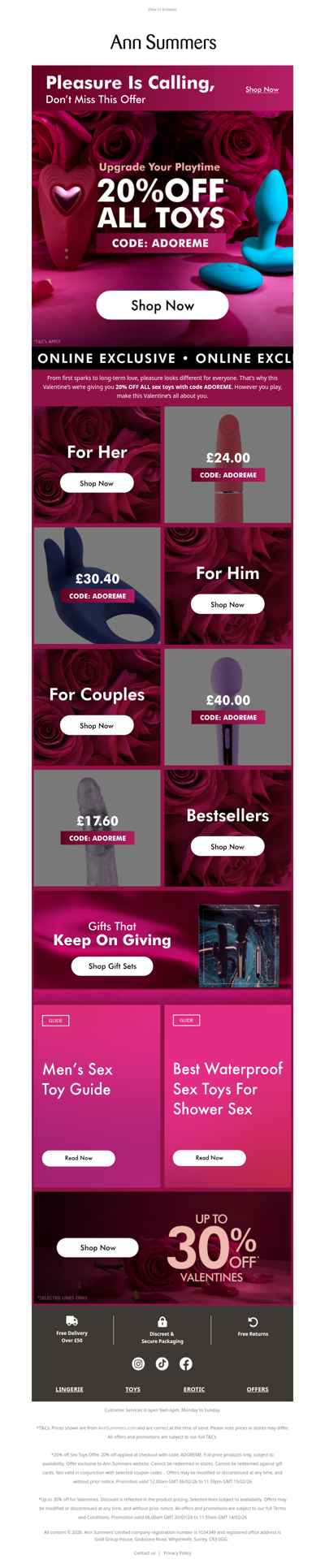 20% Off Toys For Her, For Him, For YOU 🫦