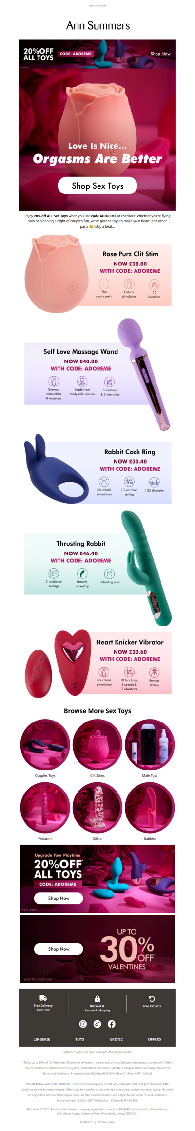 Roses Are Red… ALL Our Toys Are 20% off 🌹