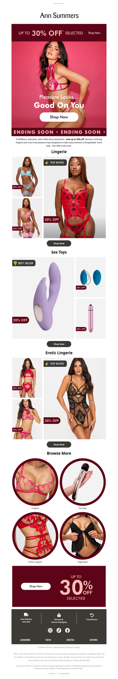 Don’t Miss 30% Off Everything Sexy 😛