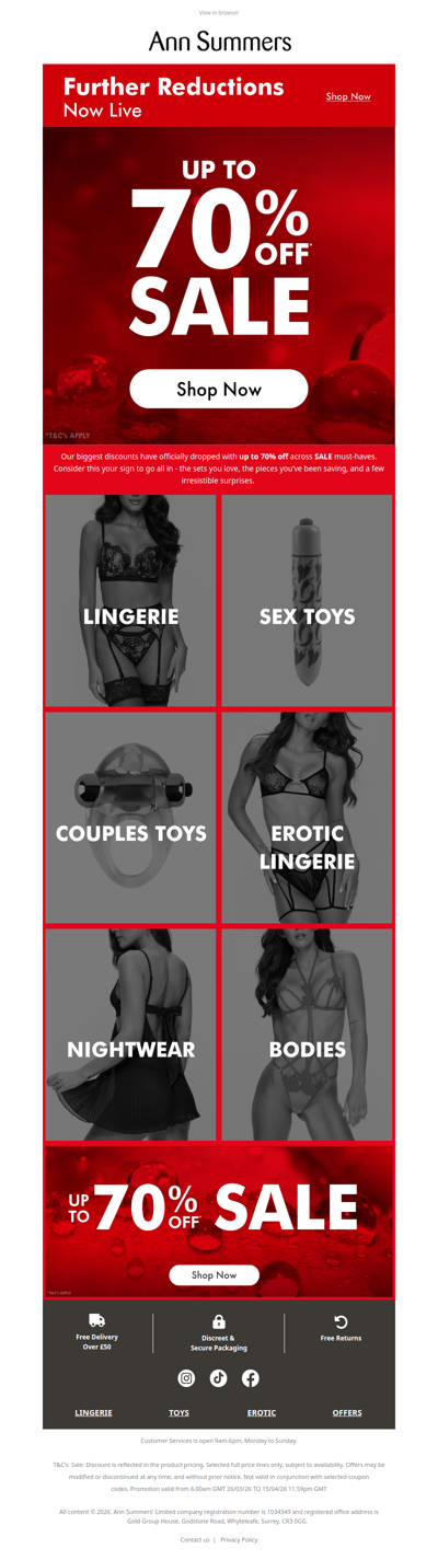 FURTHER REDUCTIONS😮Up To 70% OFF!