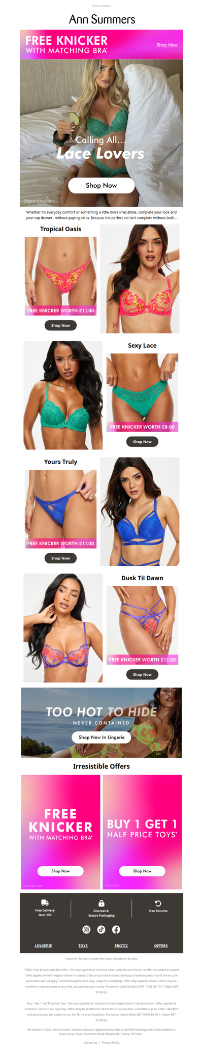 Made to match. Designed to tease.