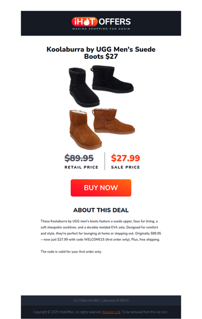 UGG Men's Suede Boots by Koolaburra - $27