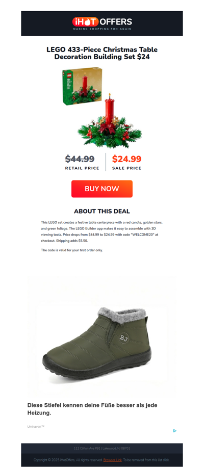 LEGO Xmas Table Decor Set - $24