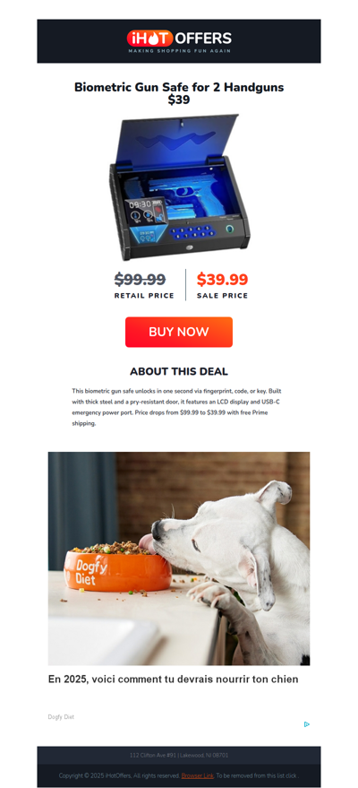 Biometric Fingerprint Gun Safe - $39