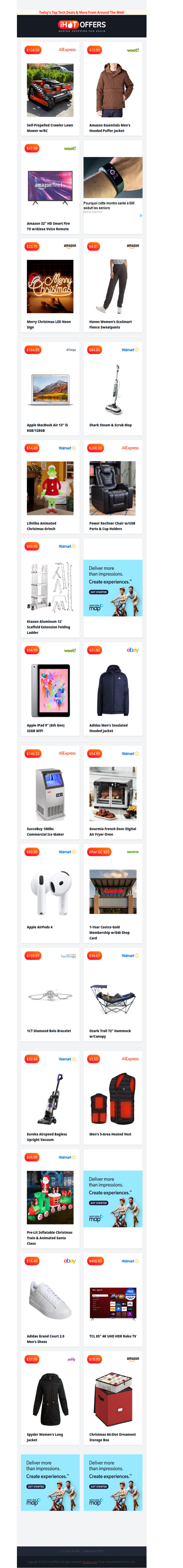 RC Lawn Mower $134 • Amazon Puffer $13 • Amazon 32