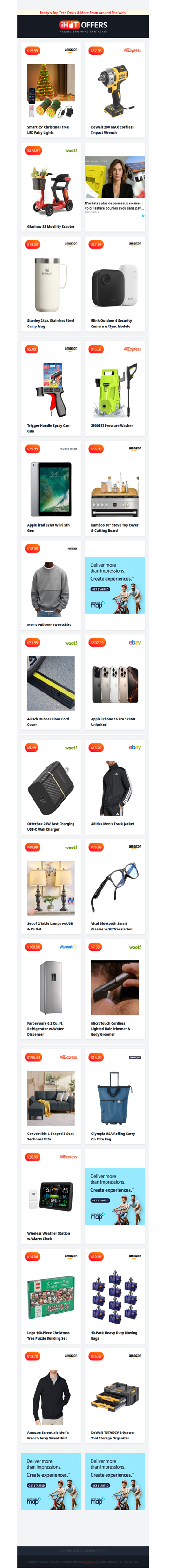 DeWalt Impact Wrench $37 • Smart Xmas Lights $16 • Mobility Scooter $373 • Spray Can-Gun $5 • Stanley Mug $18 • Pressure Washer $46 • iPhone 16 Pro $607