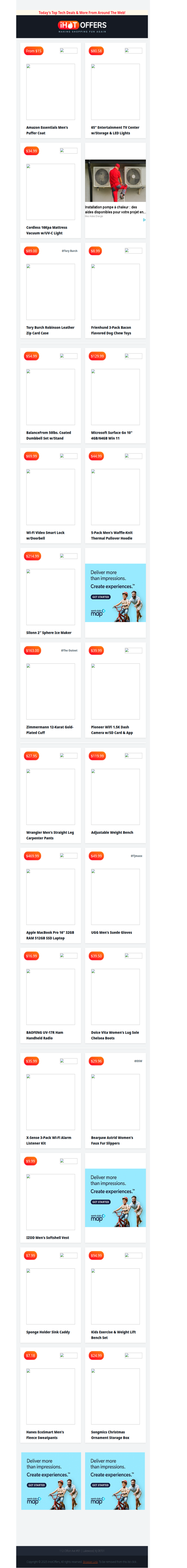 Amazon Puffer $15 • Mattress Vacuum $34 • Dumbbell Set $54 • MacBook Pro 16