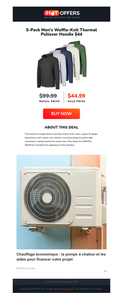 Waffle Pullover Hoodies 5pk - $44