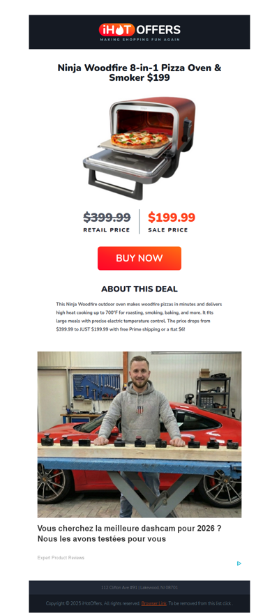 Ninja Woodfire Pizza Oven & Smoker - $199