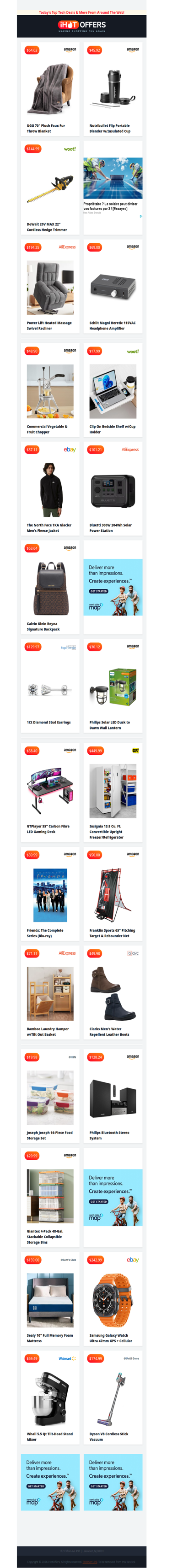 UGG Fur Blanket $64 • DeWalt Trimmer $144 • Lift Massage Recliner $194 • Headphone Amplifier $69 • Blender Cup $45 • North Face Jacket $37 • Bedside Shelf $18