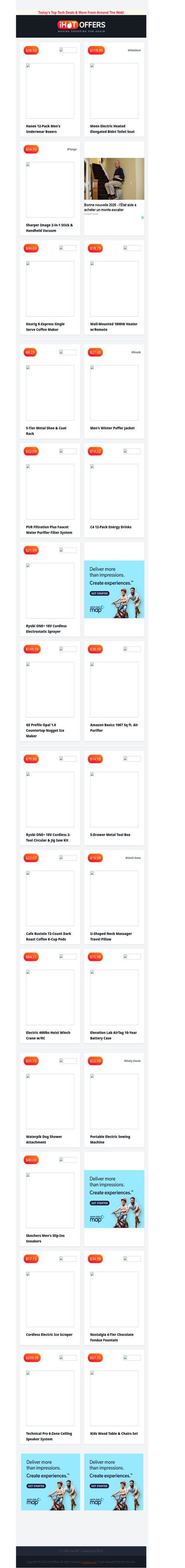 Coat Rack $8 • Wall Heater $18 • Sharper Image Vac $54 • 12 Hanes Boxers $26 • Moen Bidet Seat $119 • Dog Shower $31 • Ryobi Sprayer $21 • Electric Crane $84