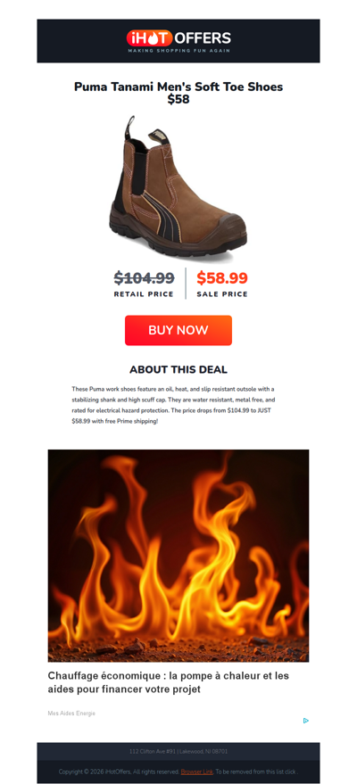 Puma Men's Soft Toe Boots - $58