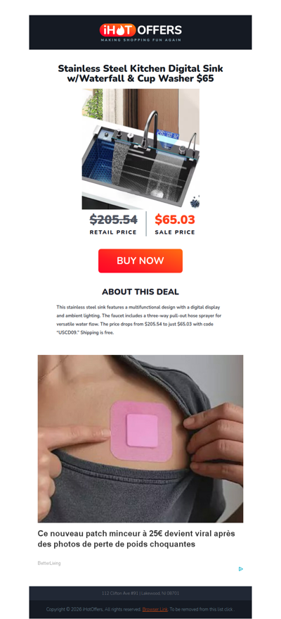 Digital Kitchen Sink w/Waterfall - $65