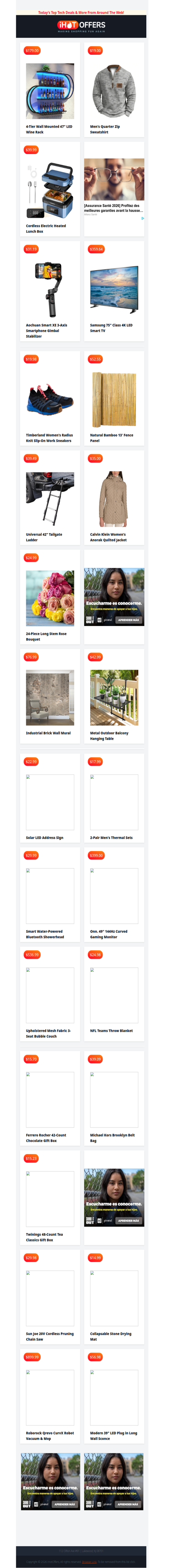 Cordless Lunch Box $39 • iPhone Gimbal $31 • LED Wine Rack $179 • Samsung 75