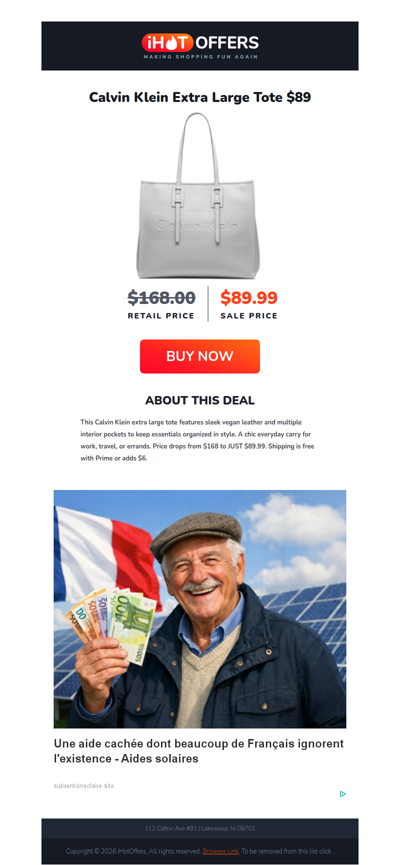 Calvin Klein Extra Large Tote - $89