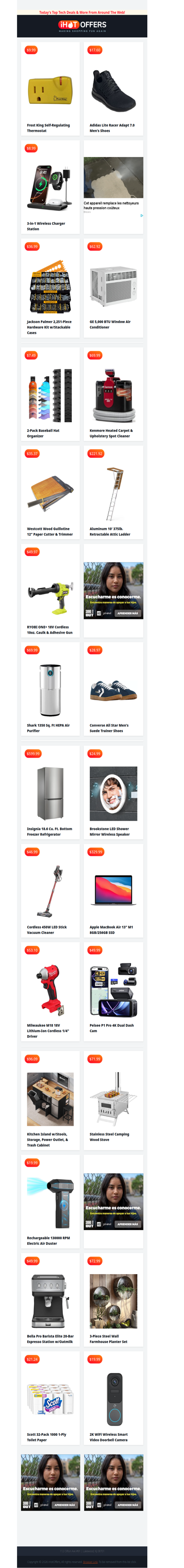 Thermostat Plug $10 • Adidas Shoes $17 • GE Window AC $62 • 2 Hat Racks $7 • Upholstery Cleaner $69 • Attic Ladder $221 • RYOBI Caulk Gun $49