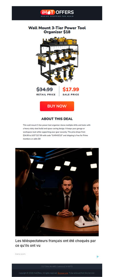 Wall-Mount Power Tool Rack - $18