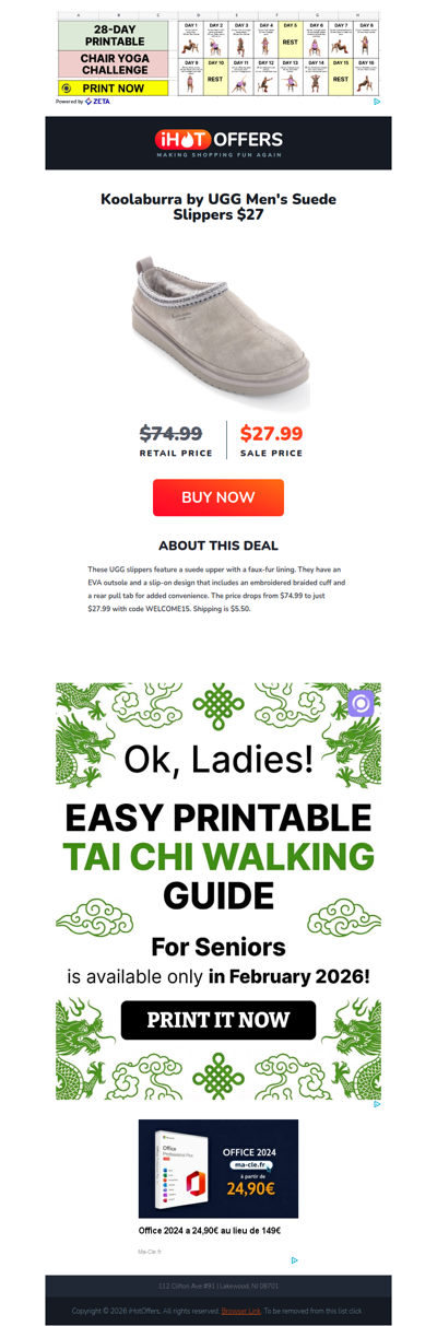 UGG Men's Suede Slippers - $27