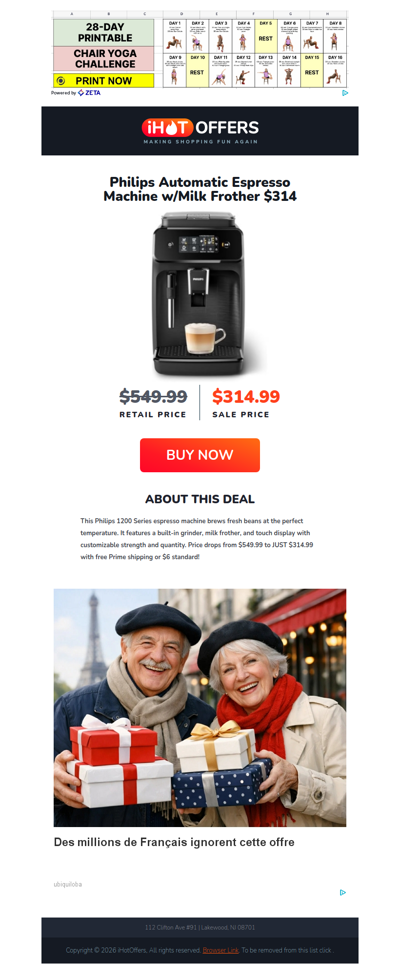 Philips Automatic Espresso Machine w/Frother - $314