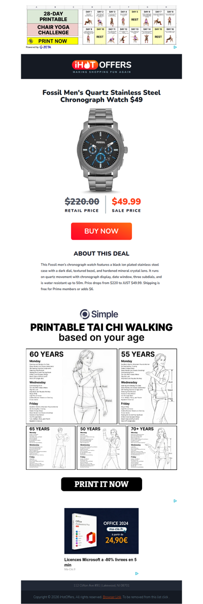 Fossil Quartz Chronograph Watch - $49