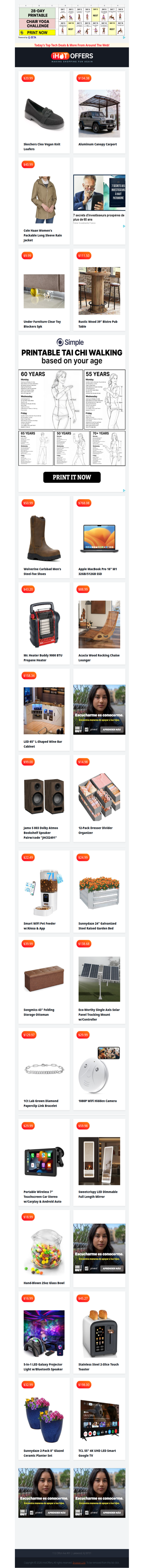 Skechers Loafers $20 • Aluminum Carport $134 • Pub Table $111 • Furniture Toy Blockers $10 • Propane Heater $43 • Cole Haan Jacket $40 • Mac Pro 16